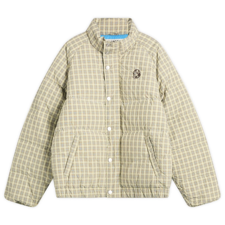 Photo: Billionaire Boys Club Men's Script Nylon Check Puffer Jacket in Brown Check