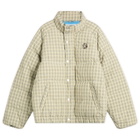 Billionaire Boys Club Men's Script Nylon Check Puffer Jacket in Brown Check