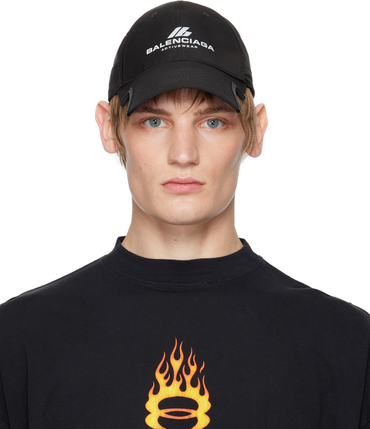 Balenciaga Black Rammstein Edition Distressed Cap Balenciaga