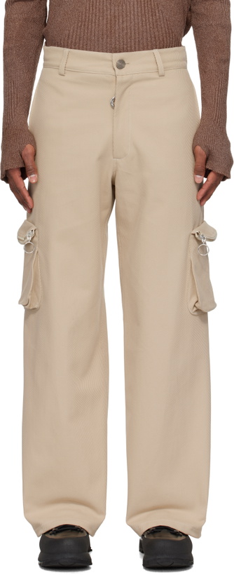 Photo: Charlie Constantinou Beige Multi Pocket Cargo Pants