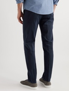 Canali - Straight-Leg Garment-Dyed Stretch-Cotton Twill Trousers - Blue