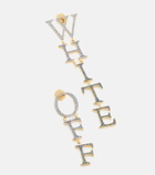 Off-White Crystal-embellished logo earrings