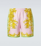 Versace Printed silk shorts