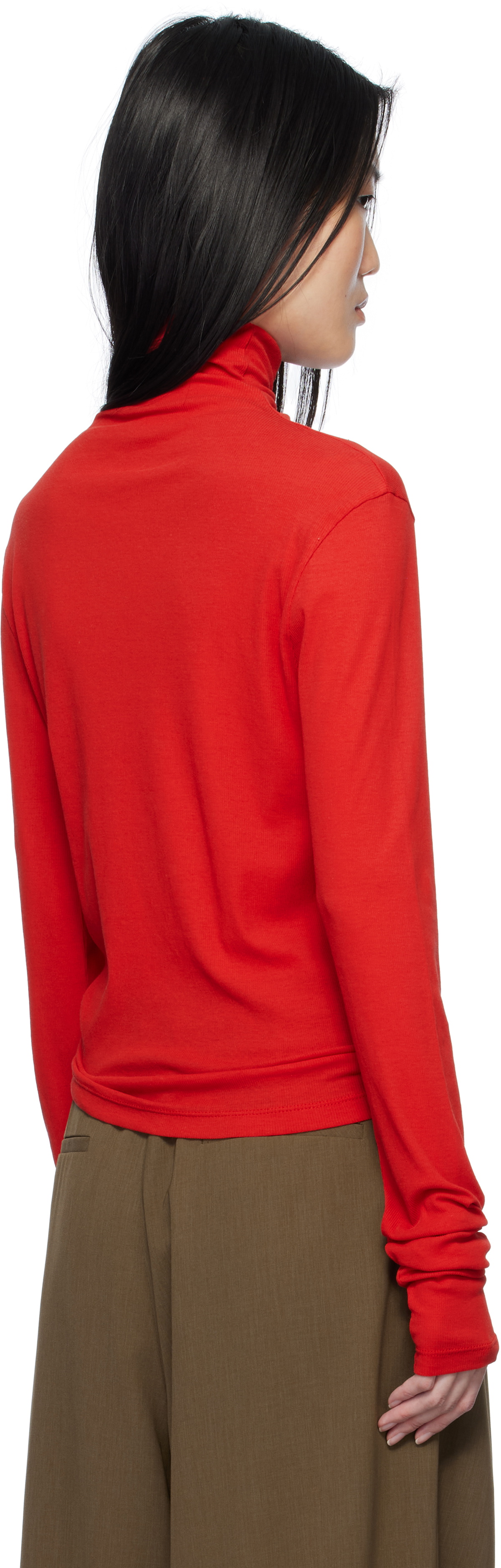 LE17SEPTEMBRE Red Sheer Turtleneck