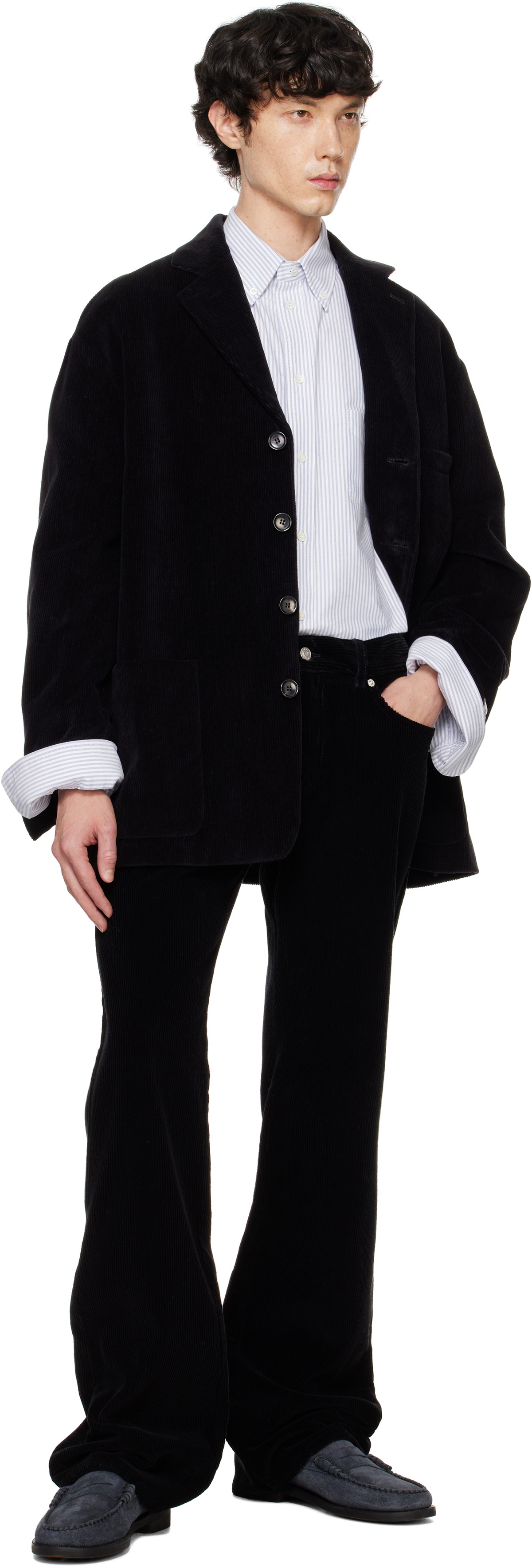 Bally Black Flared Corduroy Trousers