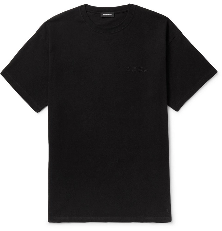 Photo: Raf Simons - Oversized Printed Cotton-Jersey T-Shirt - Men - Black