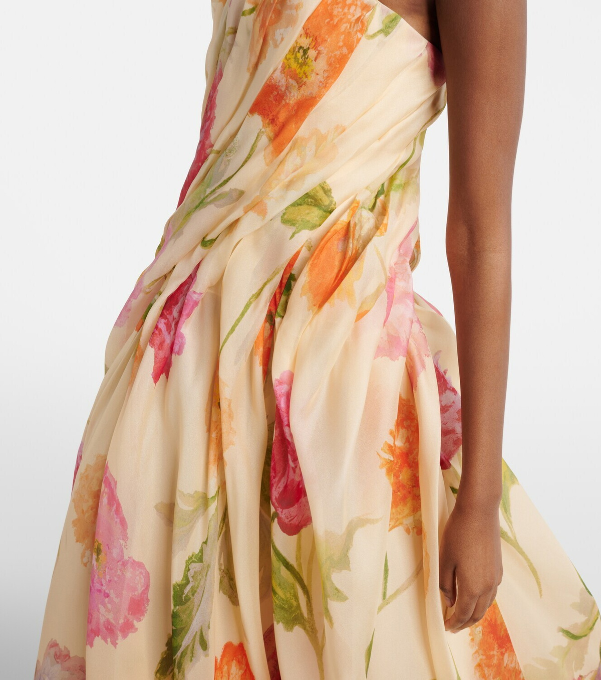 Carolina Herrera Floral silk organza bustier gown