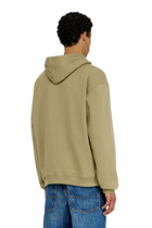 Diesel Cotton hoodie with metallic Oval D - Sweaters Mens in Green