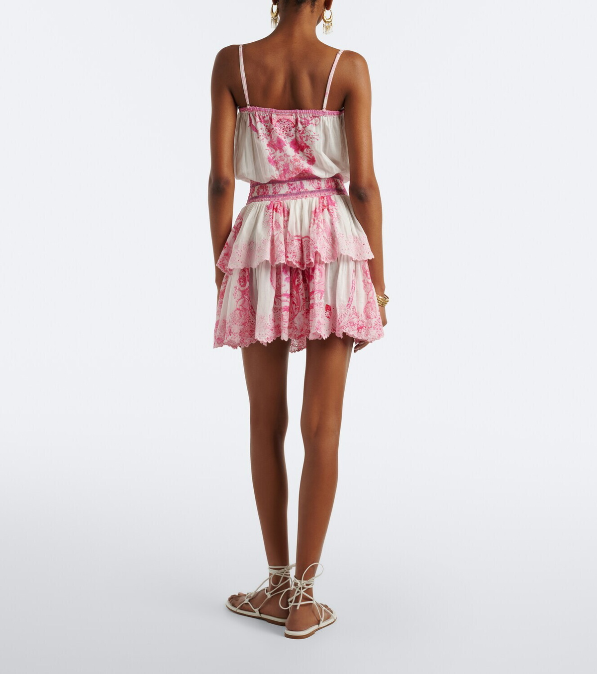Camilla Embellished printed cotton minidress