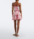 Camilla Embellished printed cotton minidress