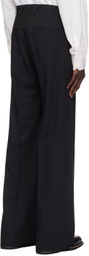 CMMN SWDN Black Otto Wide Leg Trousers