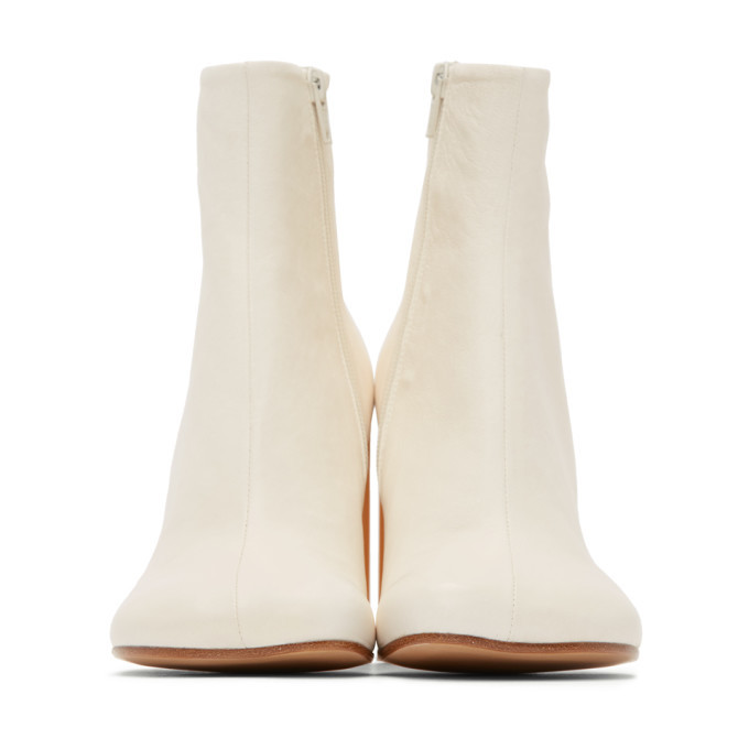MM6 Maison Margiela Off-White Ankle Boots