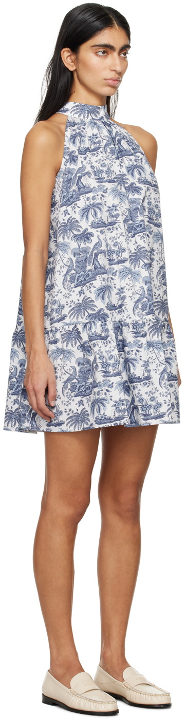 Staud Blue Marlowe Minidress Staud Staud Blue Marlowe Minidress Staud