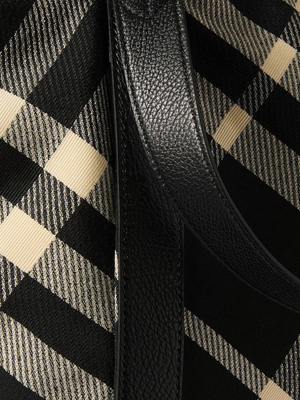 Burberry - Large Leather-Trimmed Checked Jacquard Tote Bag