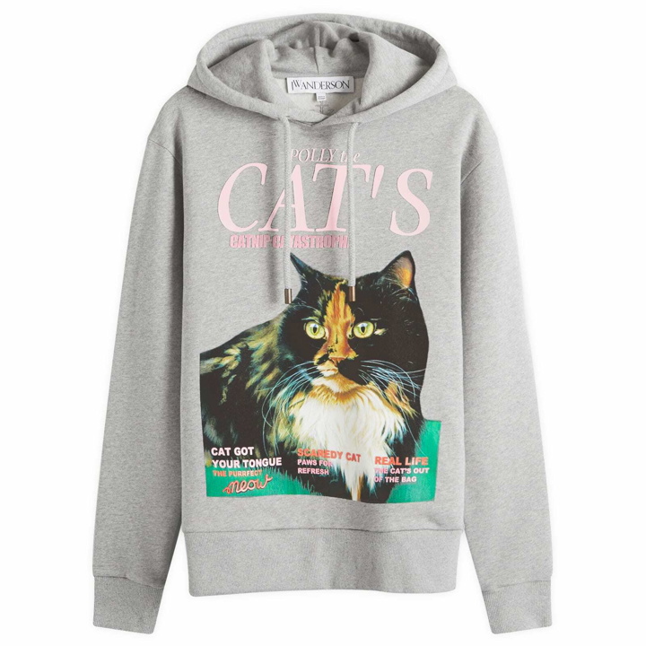 Photo: JW Anderson Women's Cat Print Hoodie in Mid Grey Melange