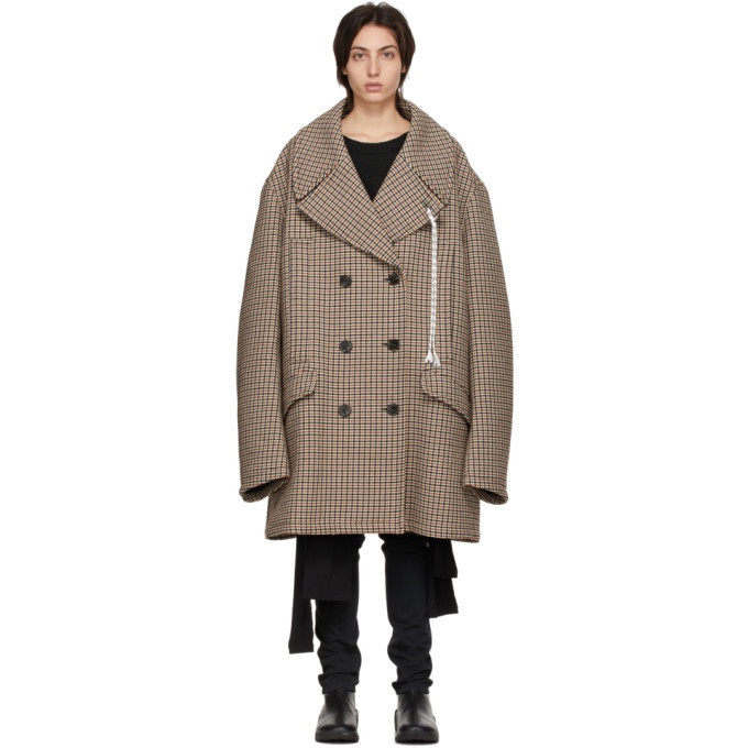 RAF SIMONS ARCHIVE checked caban coat-