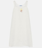 Prada Embroidered linen minidress