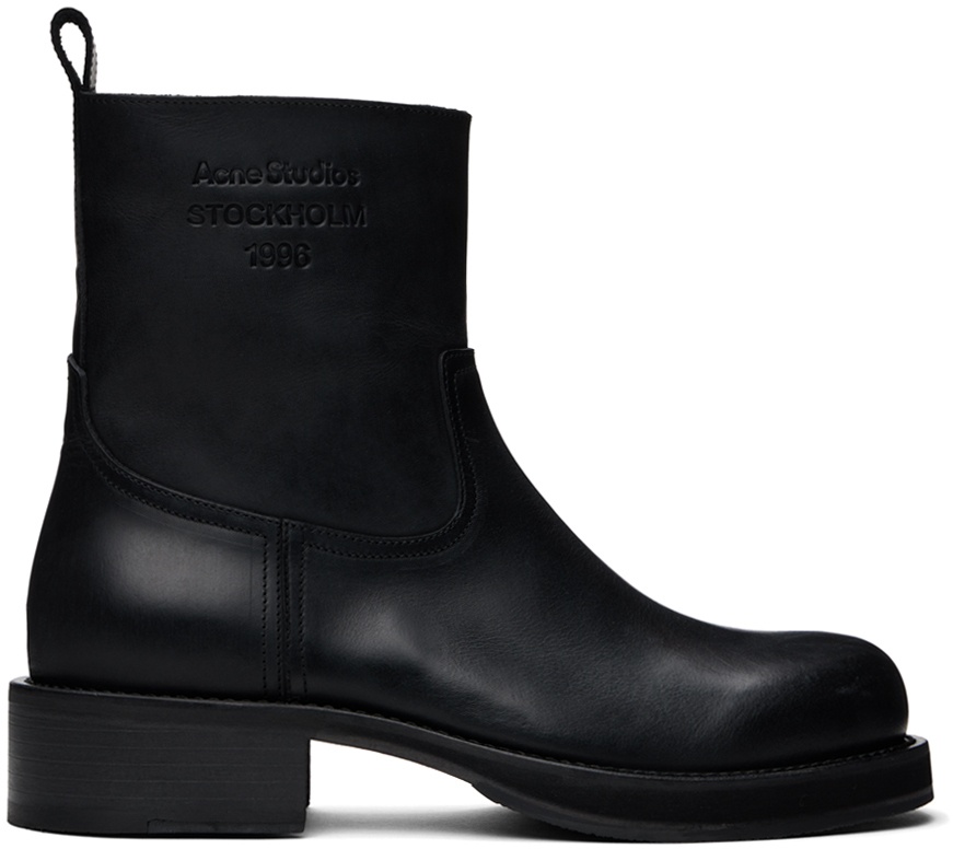Photo: Acne Studios Black Leather Waxed Boots