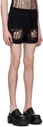 Rick Owens Black Vented Shorts