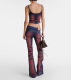 KNWLS Harley printed denim crop top