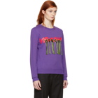 Versus Purple Fringed Logo Sweatshirt