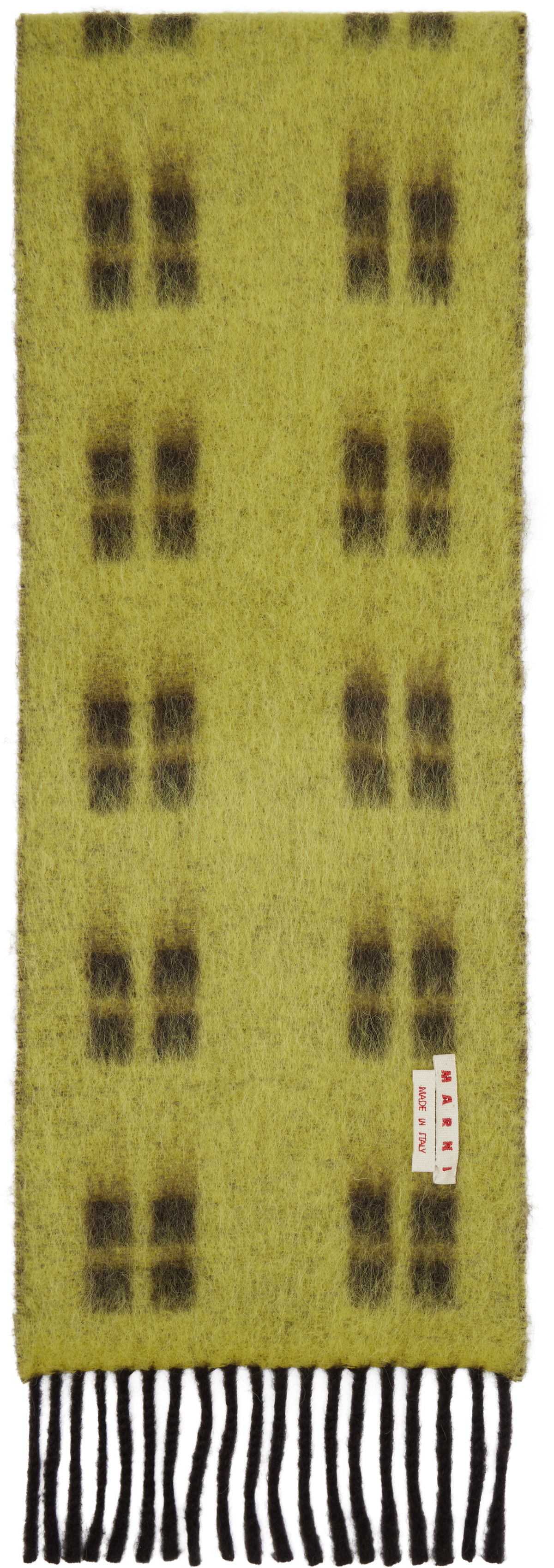 Marni Brown & Green Square Motif Scarf
