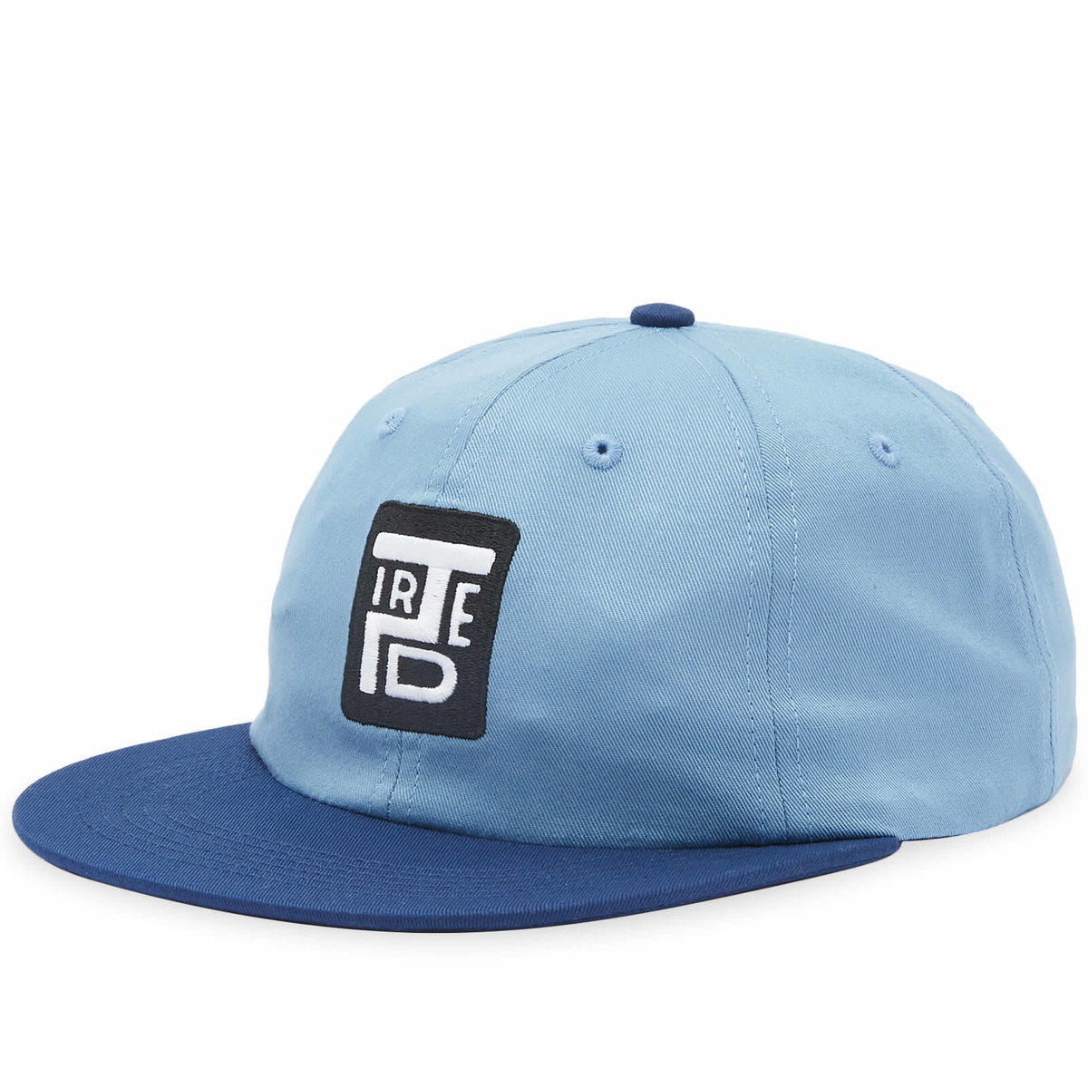 Tired Skateboards Men's Stamp 2 Tone 6 Panel Cap in Light Blue/Navy ...