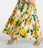 Dolce&Gabbana Floral tiered cotton maxi skirt