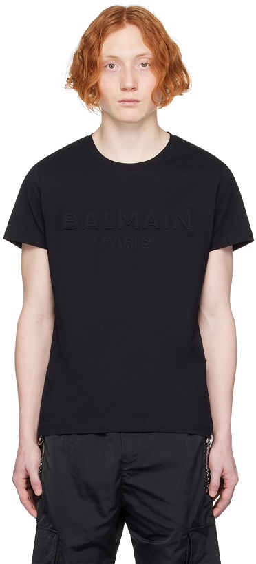 Photo: Balmain Black Embossed T-Shirt