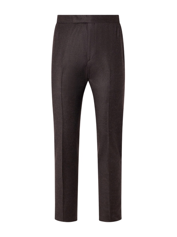 Photo: Thom Sweeney - Tapered Wool and Cashmere-Blend Flannel Suit Trousers - Brown