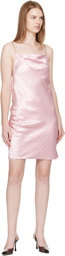 Sportmax Pink Diagonal Pleats Minidress