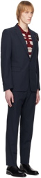 Dries Van Noten Navy Single-Breasted Suit
