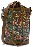 Valentino Garavani Floral-jacquard Leather Bucket bag - Multicoloured - One Size