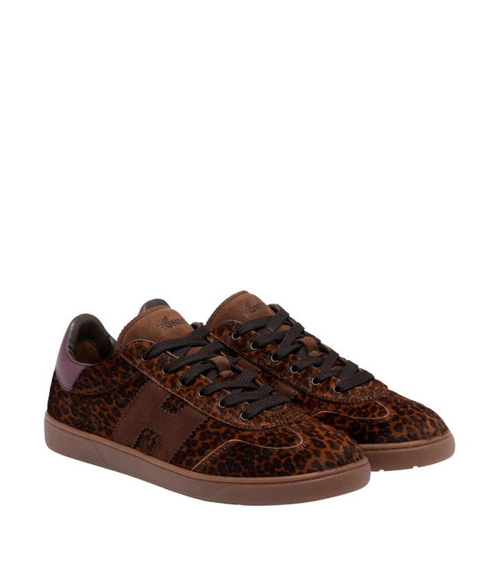 Photo: Hogan H647 leopard-print calf hair sneakers