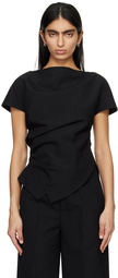 Róhe Black Draped Blouse