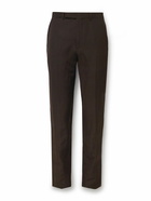 Zegna - Trofeo Slim-Fit Wool and Linen-Blend Suit Trousers - Brown