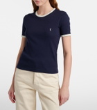 Saint Laurent Ribbed-knit cotton jersey T-shirt