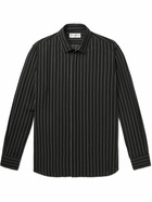 SAINT LAURENT - Pinstriped Silk-Georgette Shirt - Black