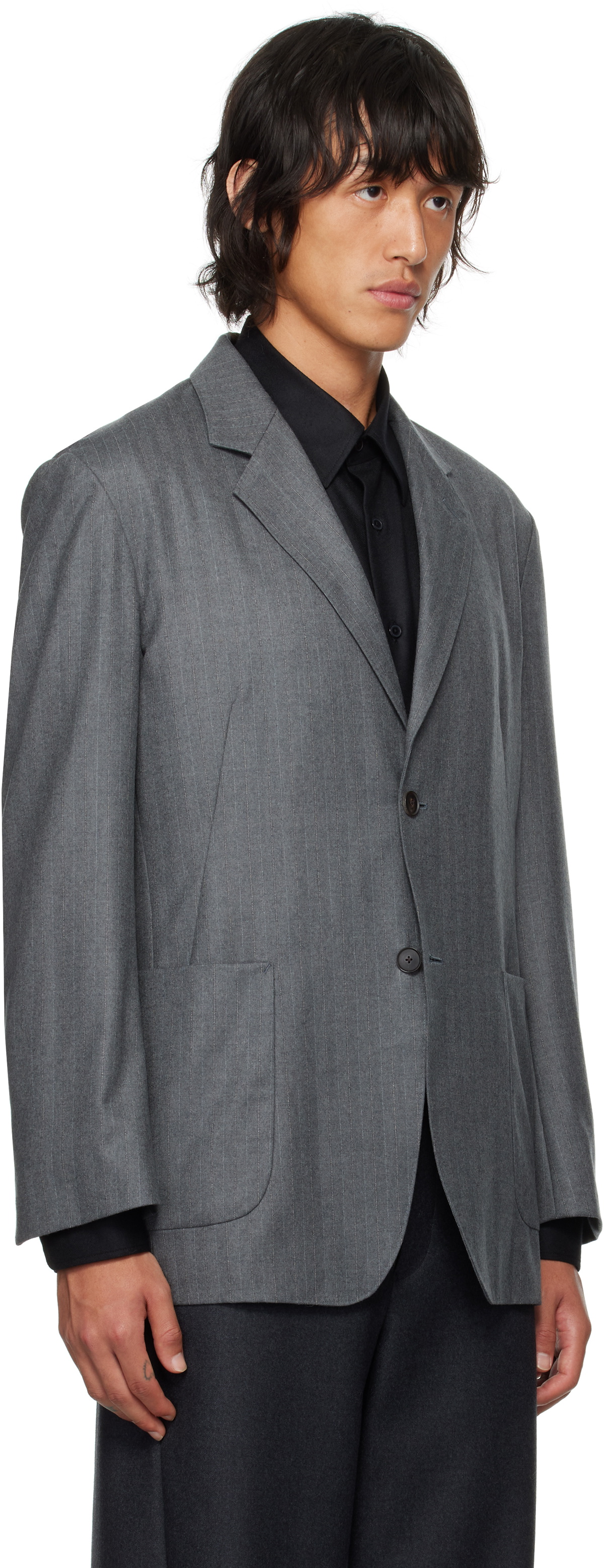 ジャケット・アウター WOOL FULLING FLANNEL STRIPE JACKET AURALEE＞ WOOL FULLING FLANNEL STRIPE JACKET/ストライプ 2B