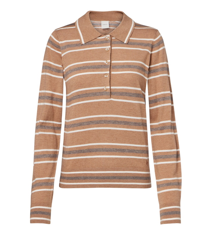 Photo: Varley Mayra striped polo sweater