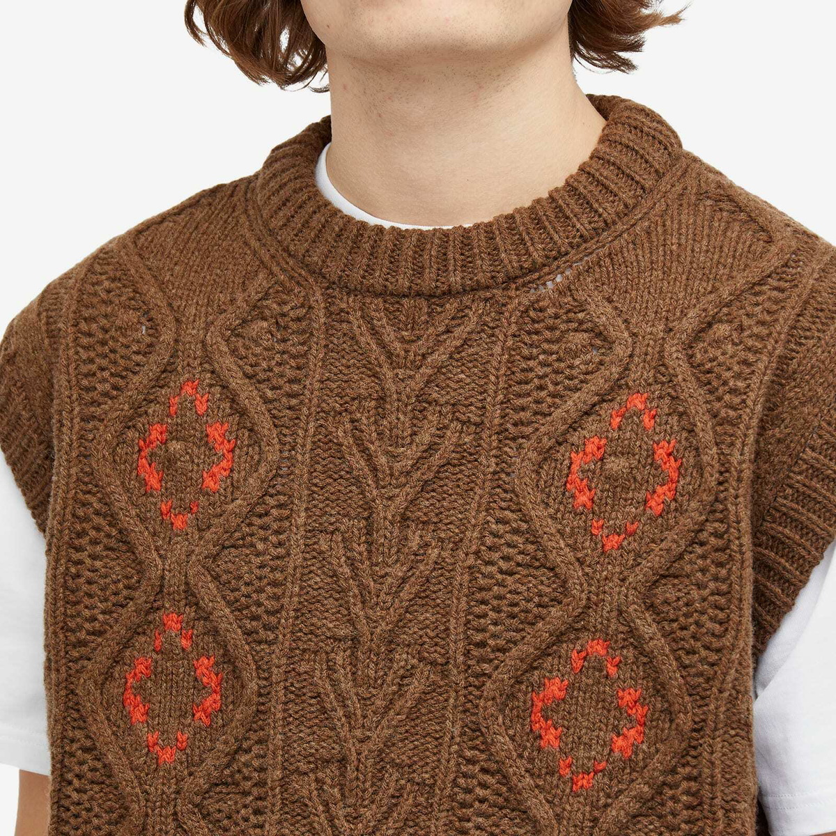 A Kind of Guise Men's Viscas Knit Vest in Cacao Tabasco