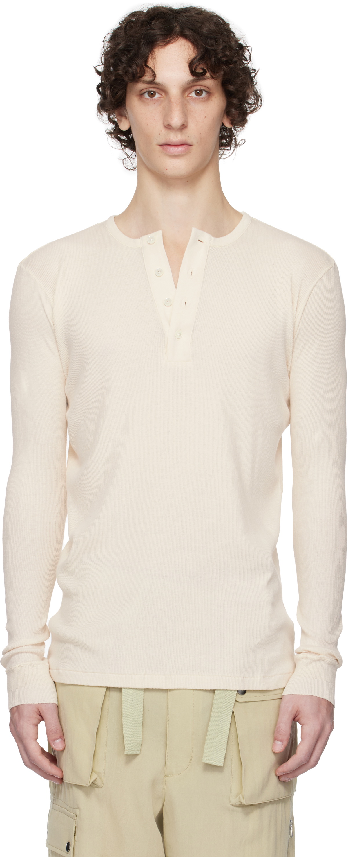 トップス AURALEE ORGANIC SOFT RIB HENLY NECK P/O AURALEE - Women Organic Soft Rib Henley Neck P/O T-Shirt