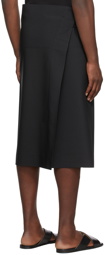 132 5. ISSEY MIYAKE Black Tucked Skirt