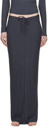 SKIMS Gray Soft Lounge Ruched Maxi Skirt