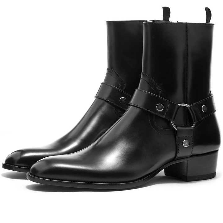 Photo: Saint Laurent Wyatt 40 Leather Harness Boot