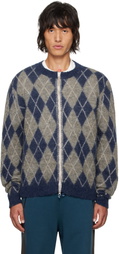Gimaguas Gray & Navy Alice Zip Up Sweater