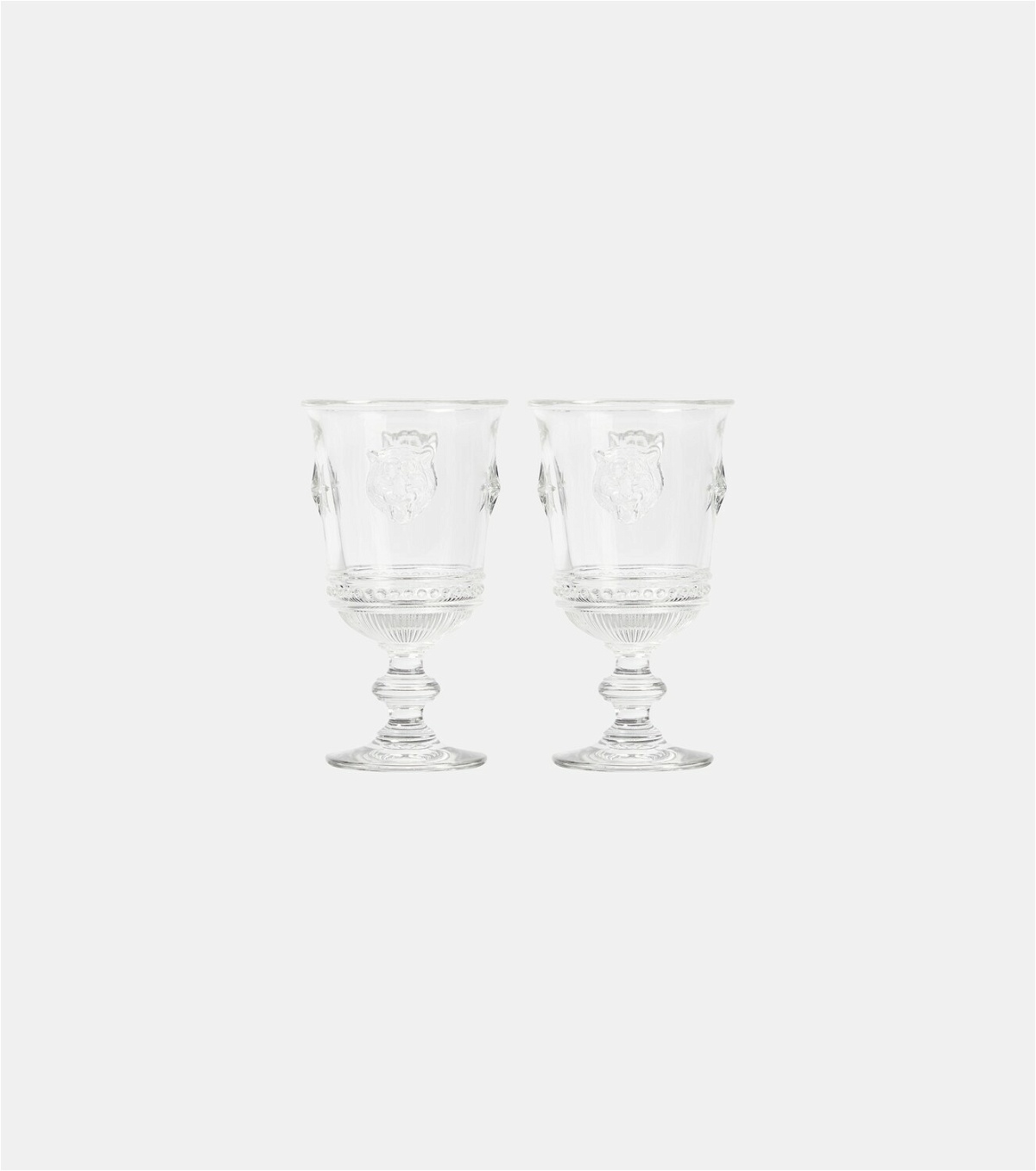 Gucci Tiger Head set of 2 wine glasses