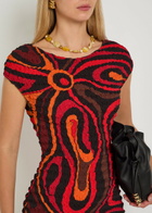 Pucci Printed Seersucker Mini Dress Orange
