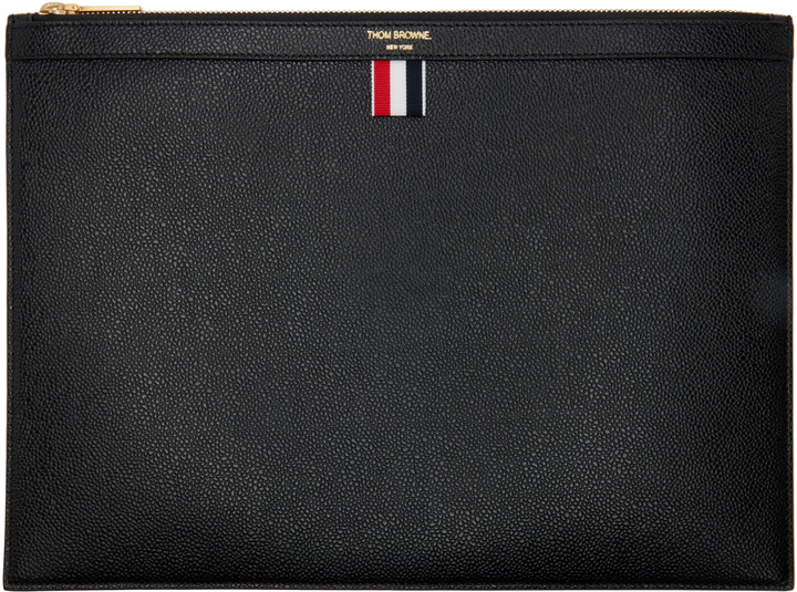 Photo: Thom Browne Black Pebble Grain Large Document Holder