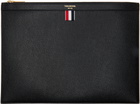 Thom Browne Black Pebble Grain Large Document Holder